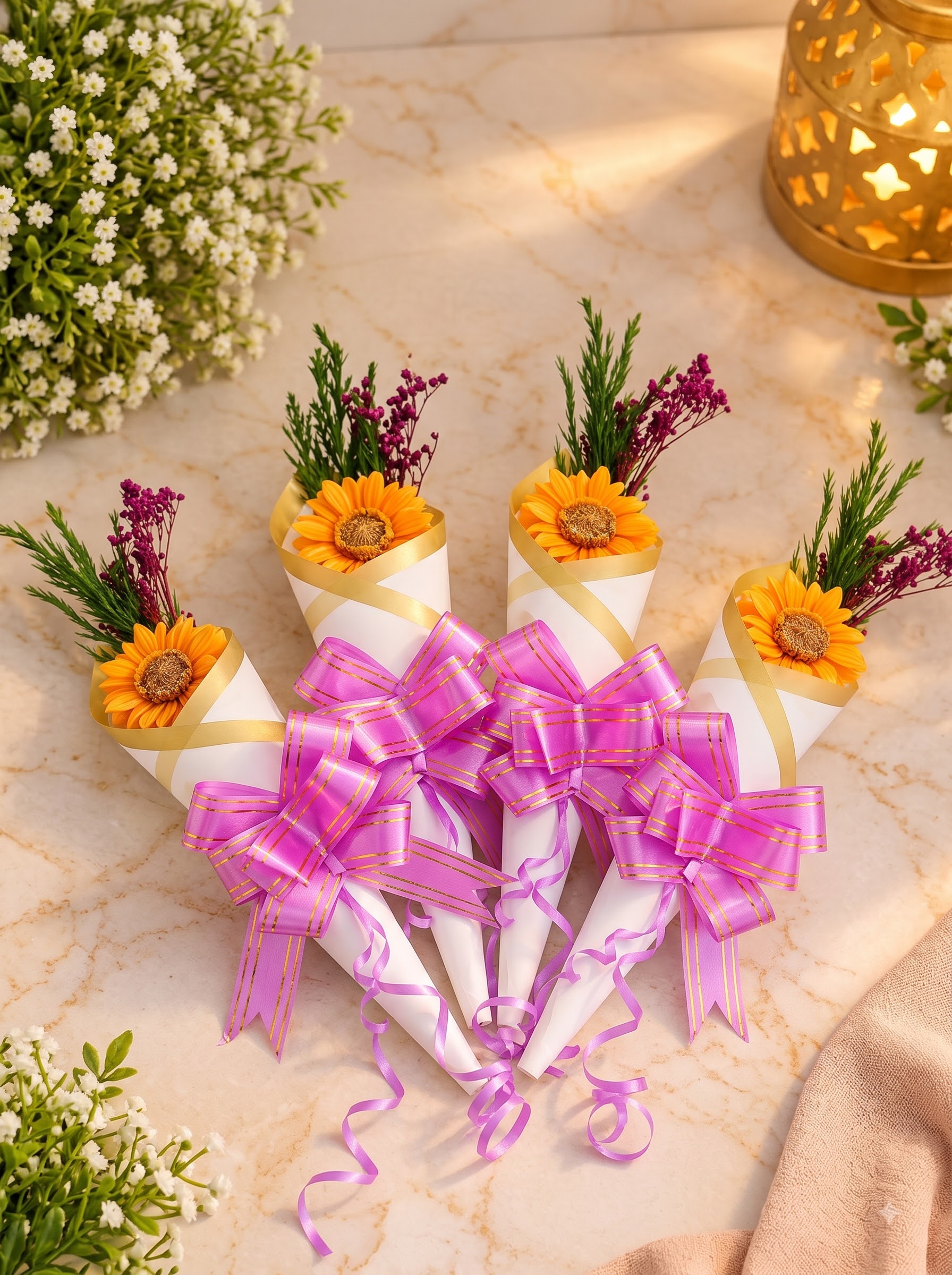 Decorative Orange Gerbera Bouquet 