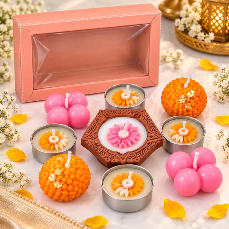 Floral Delight Decorative Candle Gift Set – Pink & Orange (9 Pieces) for Elegant Gifting Floral Delight Decorative Candle Gift Set – Pink & Orange (9 Pieces) for Elegant Gifting